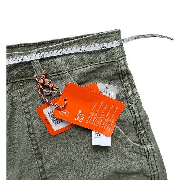BASS OUTDOOR Women's High-Rise Canvas Cargo Pants NWT LICHEN GREEN SIZE 8 - Picture 10 of 11